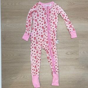 Pink and White Kids One Piece Footie